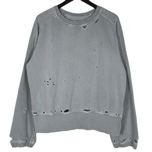 C2H4 Size M Post Human Era Upper Class Distressed Pullover Crewneck Sweatshirt